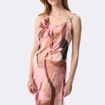 Sleeveless Floral Shift Dress Beige Pink 271175 CC37698 side