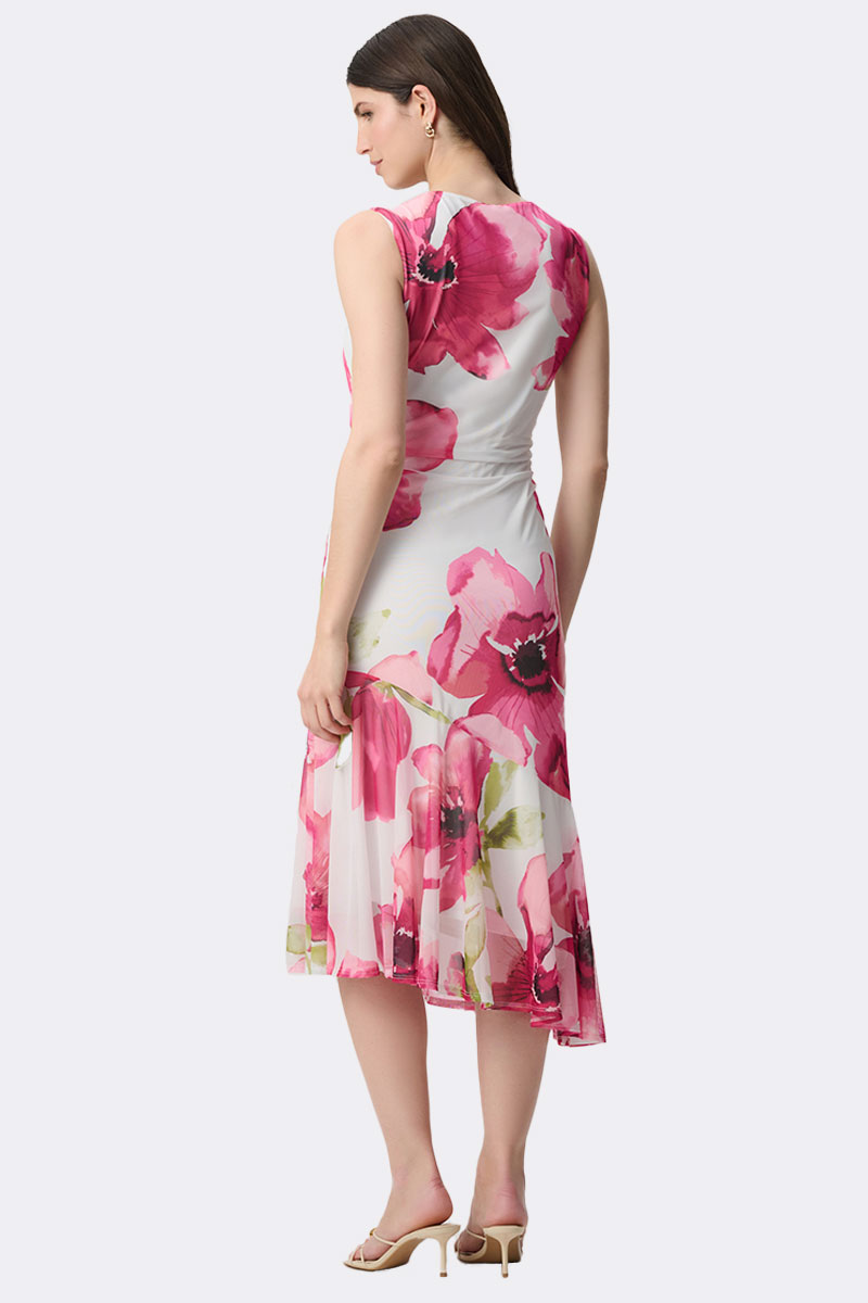 Sleeveless Print Flounce Dress Vanilla Pink 271068 CC37703 back