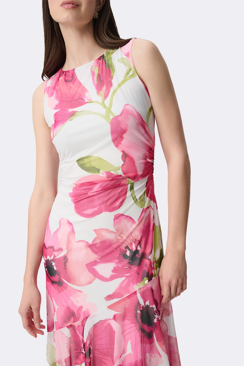 Sleeveless Print Flounce Dress Vanilla Pink 271068 CC37703 close