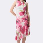 Sleeveless Print Flounce Dress Vanilla Pink 271068 CC37703 front