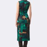 Sleeveless Print Sheath Dress Teal 264202 CC37684 back