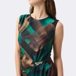 Sleeveless Print Sheath Dress Teal 264202 CC37684 close