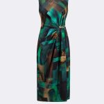 Sleeveless Print Sheath Dress Teal 264202 CC37684 dress