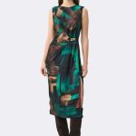 Sleeveless Print Sheath Dress Teal 264202 CC37684 front