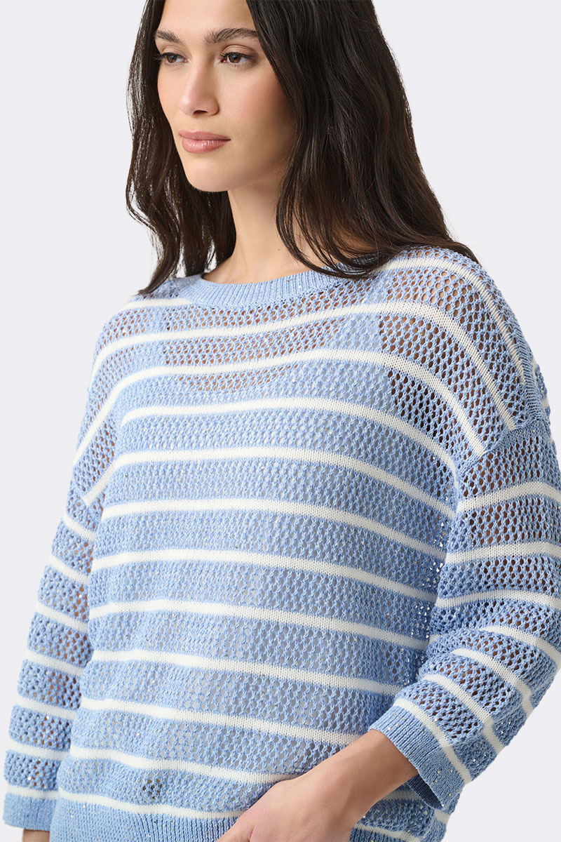 Stripe Sequin Jumper Cornflower 271956 CC37687 angle
