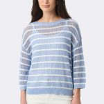 Stripe Sequin Jumper Cornflower 271956 CC37687 front