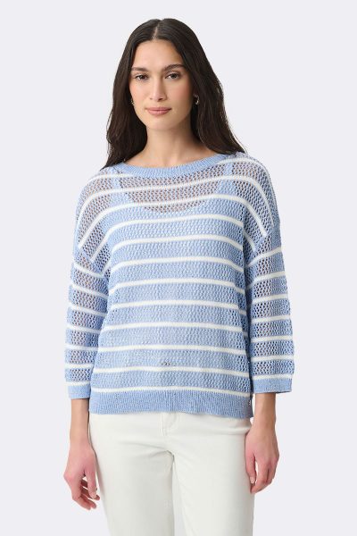 Stripe Sequin Jumper Cornflower 271956 CC37687 front