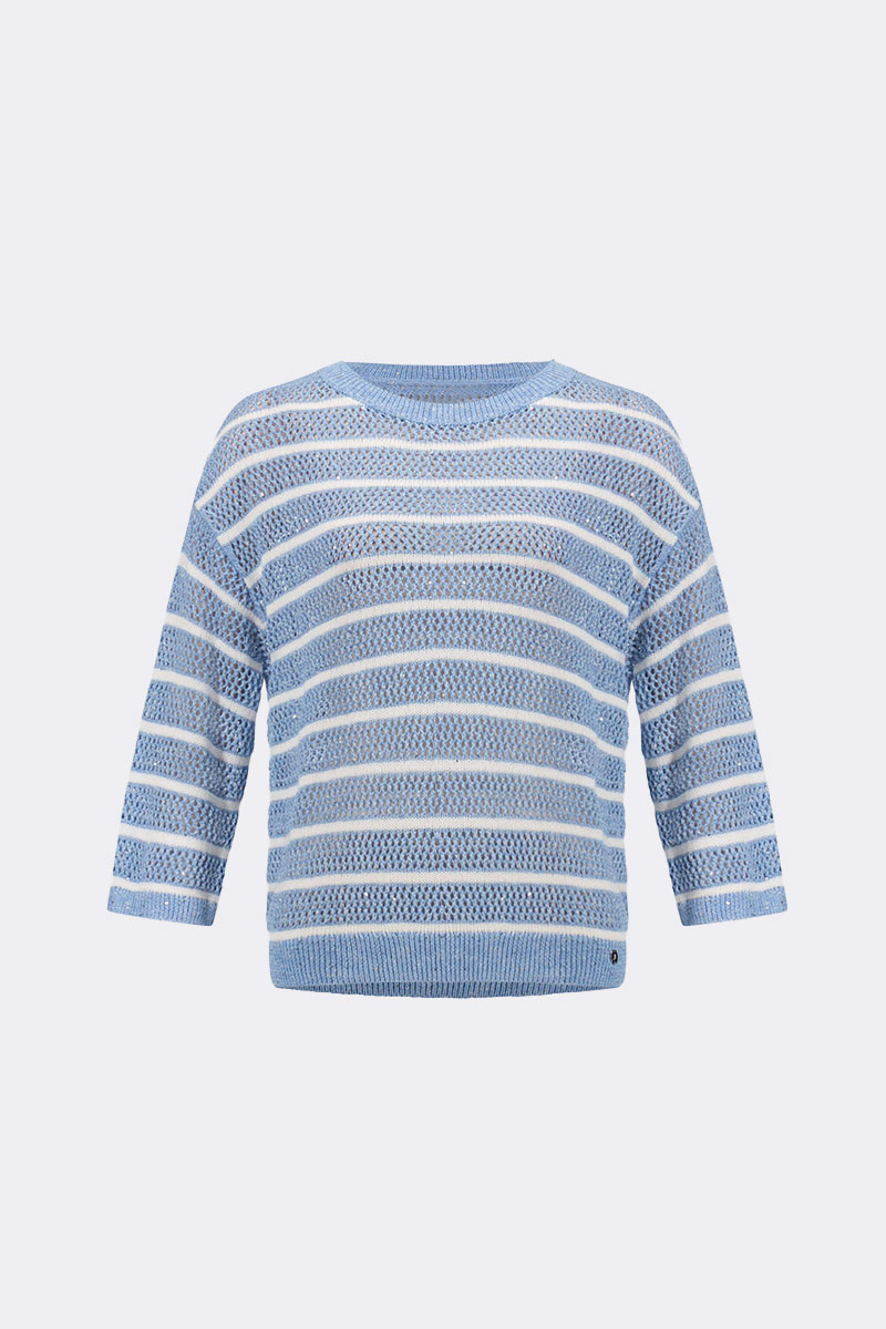 Stripe Sequin Jumper Cornflower 271956 CC37687 jumper