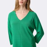 Textured V Neck Jumper Green 271954 CC37688 angle