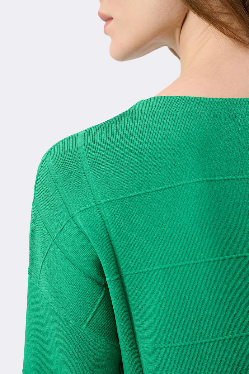 Textured V Neck Jumper Green 271954 CC37688 close