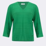 Textured V Neck Jumper Green 271954 CC37688 shirt