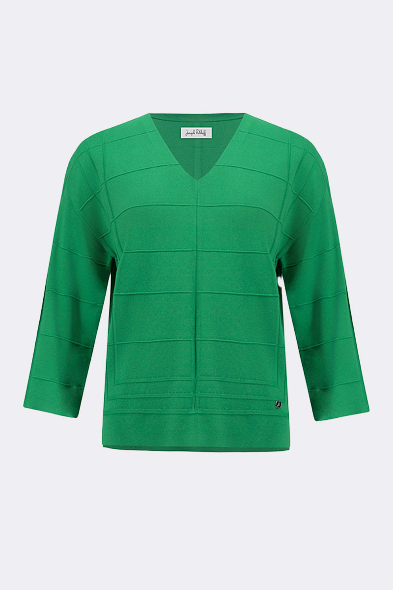 Textured V Neck Jumper Green 271954 CC37688 shirt