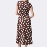 Twist Waist Sleeveless Dress Brown 271096 CC37700 back
