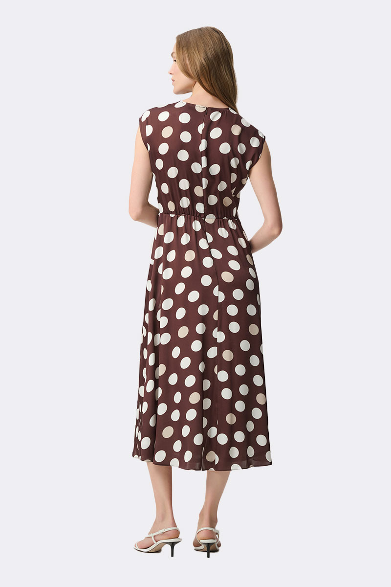 Twist Waist Sleeveless Dress Brown 271096 CC37700 back