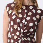 Twist Waist Sleeveless Dress Brown 271096 CC37700 close