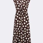 Twist Waist Sleeveless Dress Brown 271096 CC37700 dress