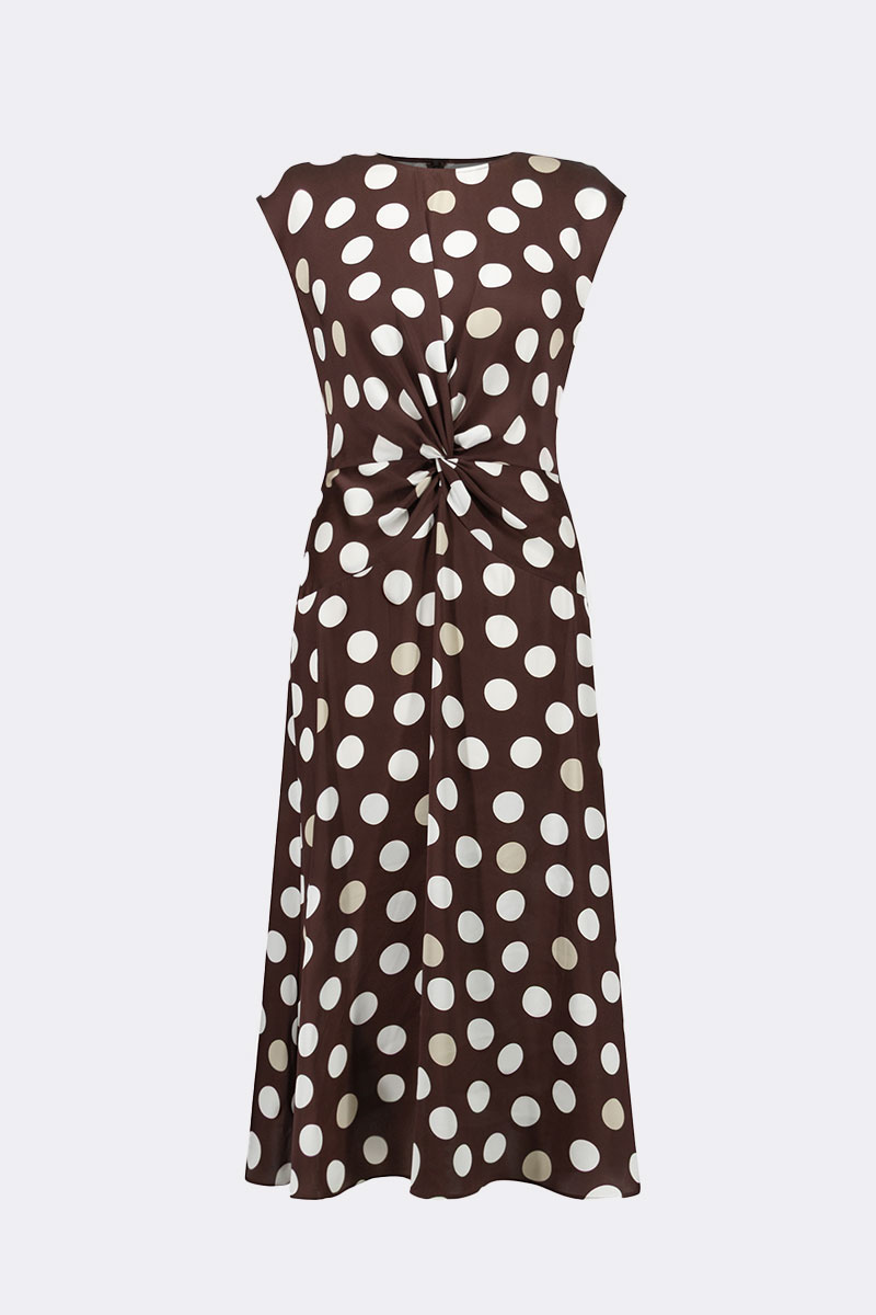 Twist Waist Sleeveless Dress Brown 271096 CC37700 dress