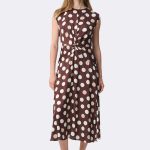 Twist Waist Sleeveless Dress Brown 271096 CC37700 front