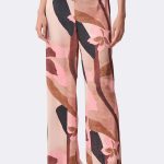 Wide Leg Print Pant Pink 271183 CC37709 front