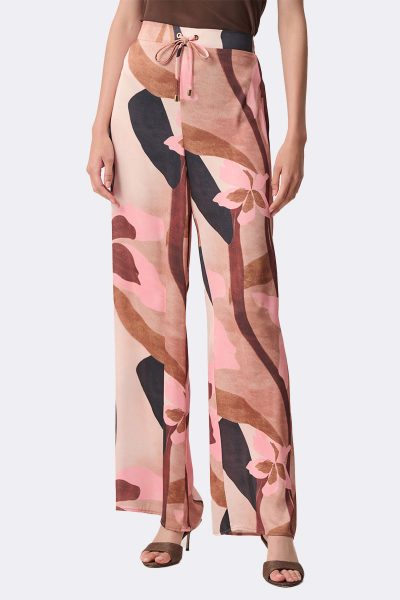 Wide Leg Print Pant Pink 271183 CC37709 front