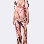 Wide Leg Print Pant Pink 271183 CC37709 full set