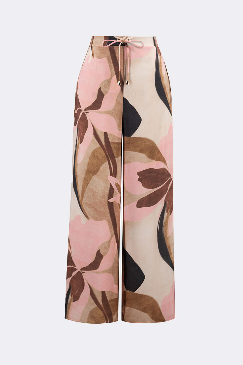 Wide Leg Print Pant Pink 271183 CC37709 pants